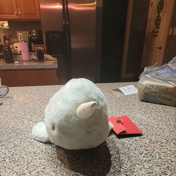 NWT 17" Green Plush Narwhal Whale Enchanted Adopt a Pet FAO Schwarz 3" Horn - Picture 2 of 4